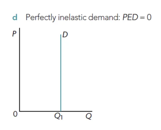 change in price leads to no change in quantity demanded